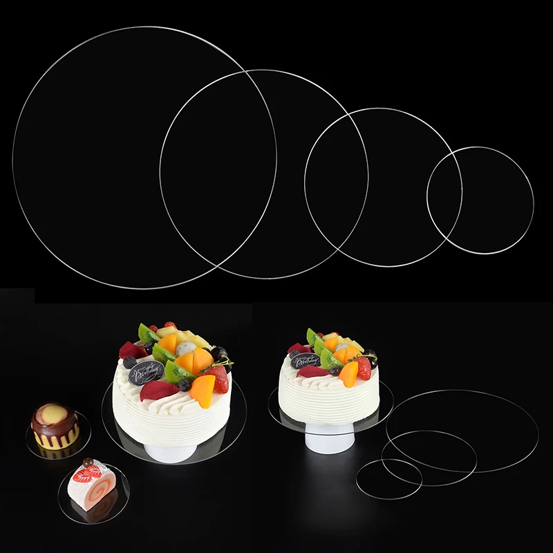 

1-5pcs 10-25cm Transparent Round Cake Disks DIY Art Blank Board Dessert Tray Stand Wedding Birthday Baking Cake Decoration Tool