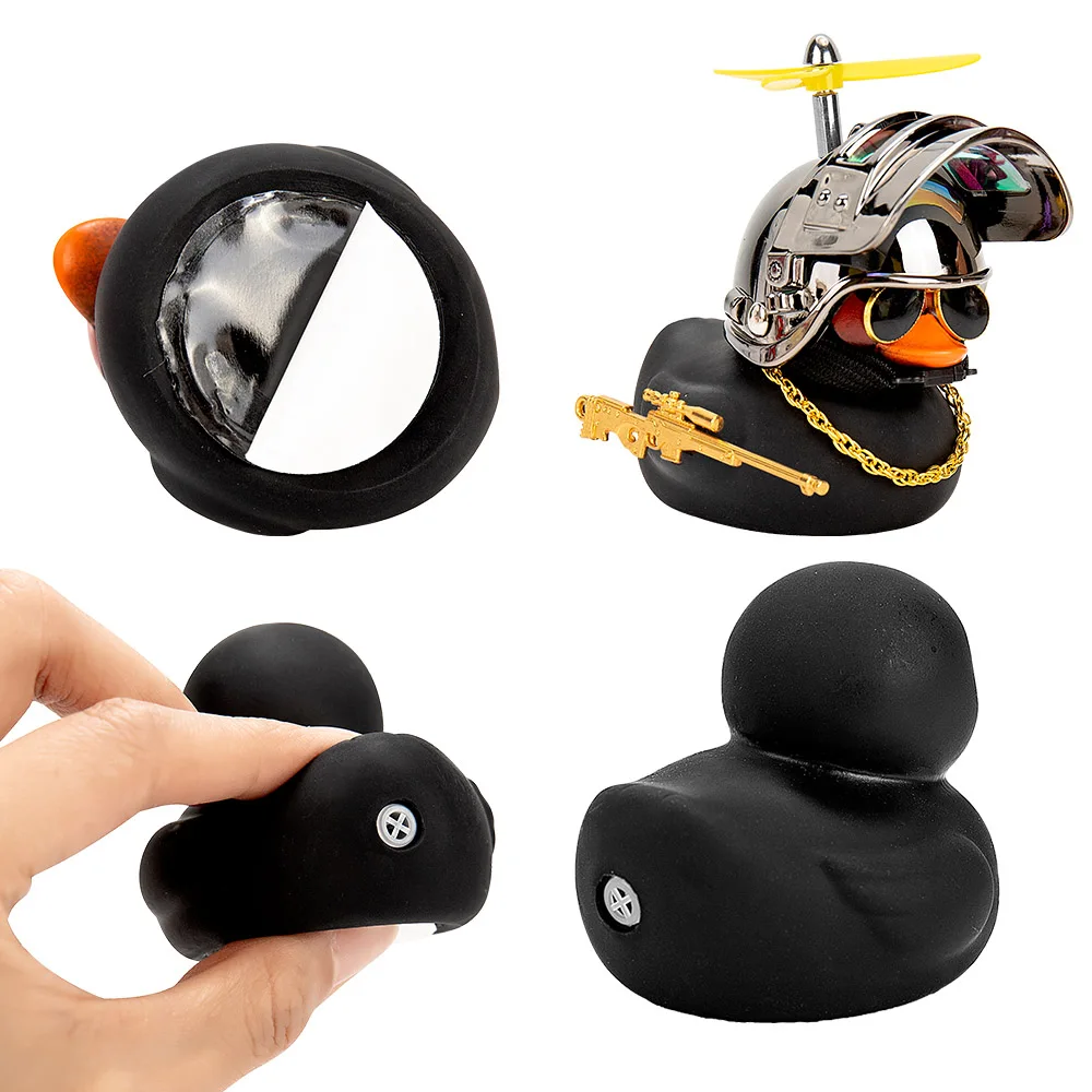 Bike Bell Bicycle Yellow Duck Rubber Car Motorcycle Bike Ornaments Level 3 Helmet PUBG Golden Gun Armed Duck Cycling Decoration