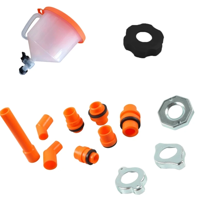 Orange Filling Set Essential Tool set Not-Spill Coolant Funnel with Valves Switches Spill Proof Coolant Filling Tool