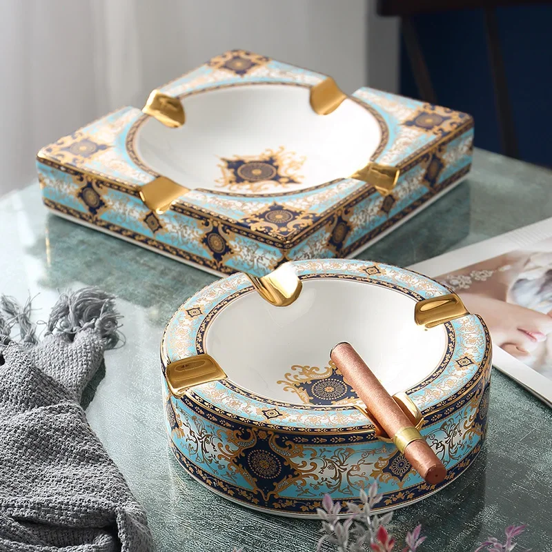 

Керамическая пепельница для сигар в европейском стиле — портативное украшение для офиса/гостиной/класса