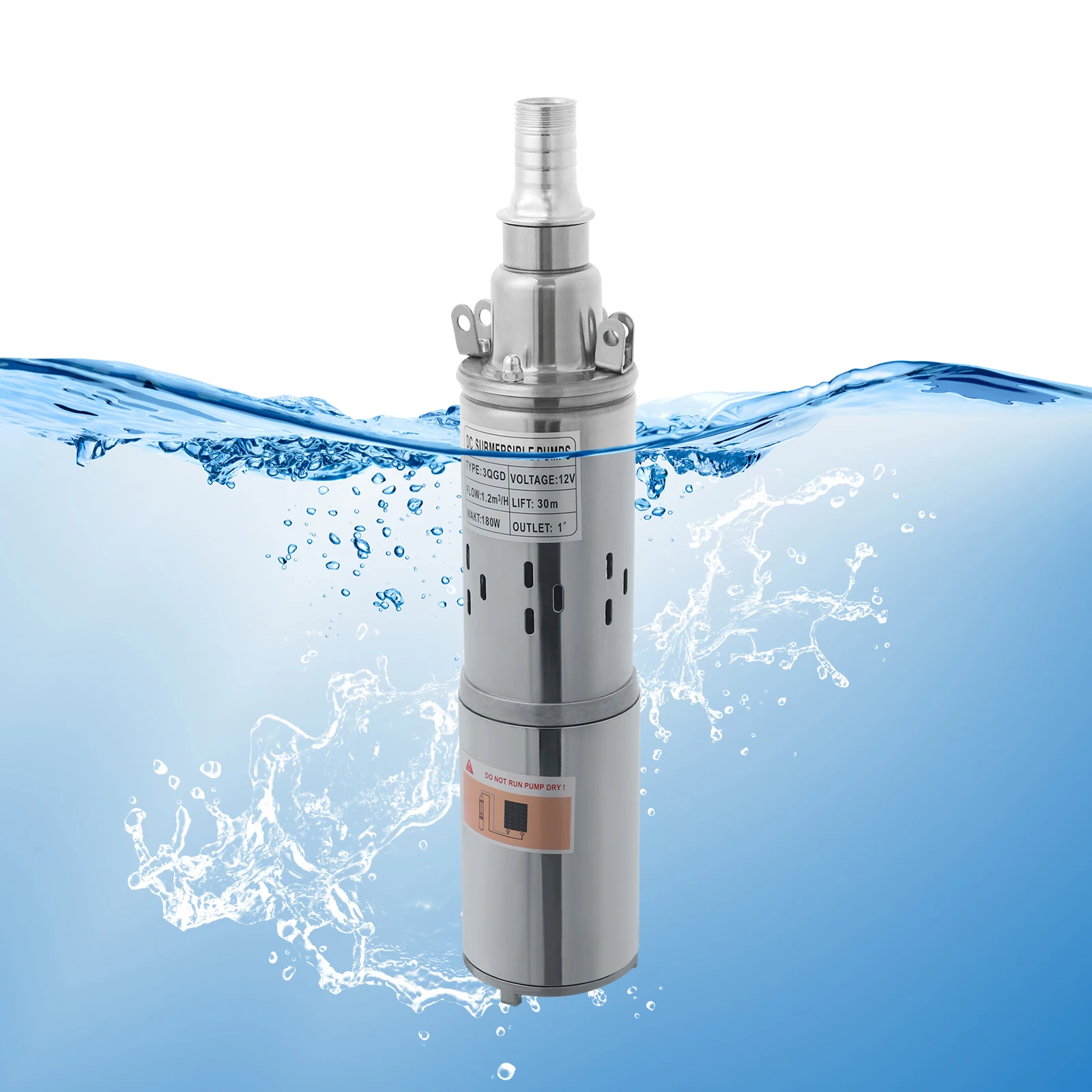 ปั๊มจุ่มบ่อน้ำลึก 180W, ปั๊มจุ่มแบบพกพา, ปั๊มน้ำสแตนเลสสำหรับบ้านในหมู่บ้านฟาร์ม