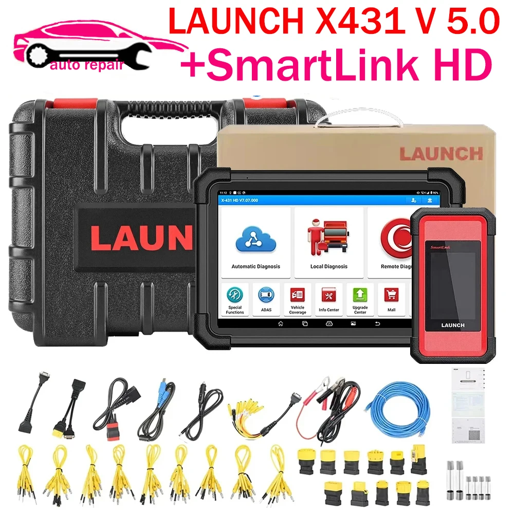 

New LAUNCH X431 V 5.0 + SmartLink HD Heavy Duty Truck Diagnostic Tool for 12V 24V Read Fault Code Diesel Trucks Scanner Tools