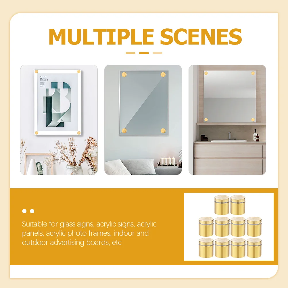 

10pcs Decorative Nail 25X25Mm Stainless Steel Wall Standoff Mount For Glass Acrylic Sign Frame Advertising Board Hardware Store