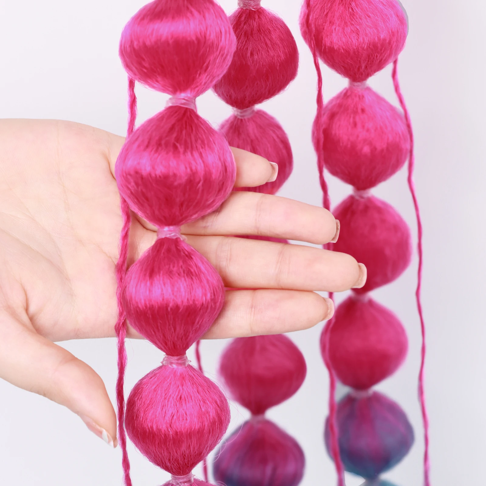 Synthetic Ponytail Extension Colorful Bubble Braid