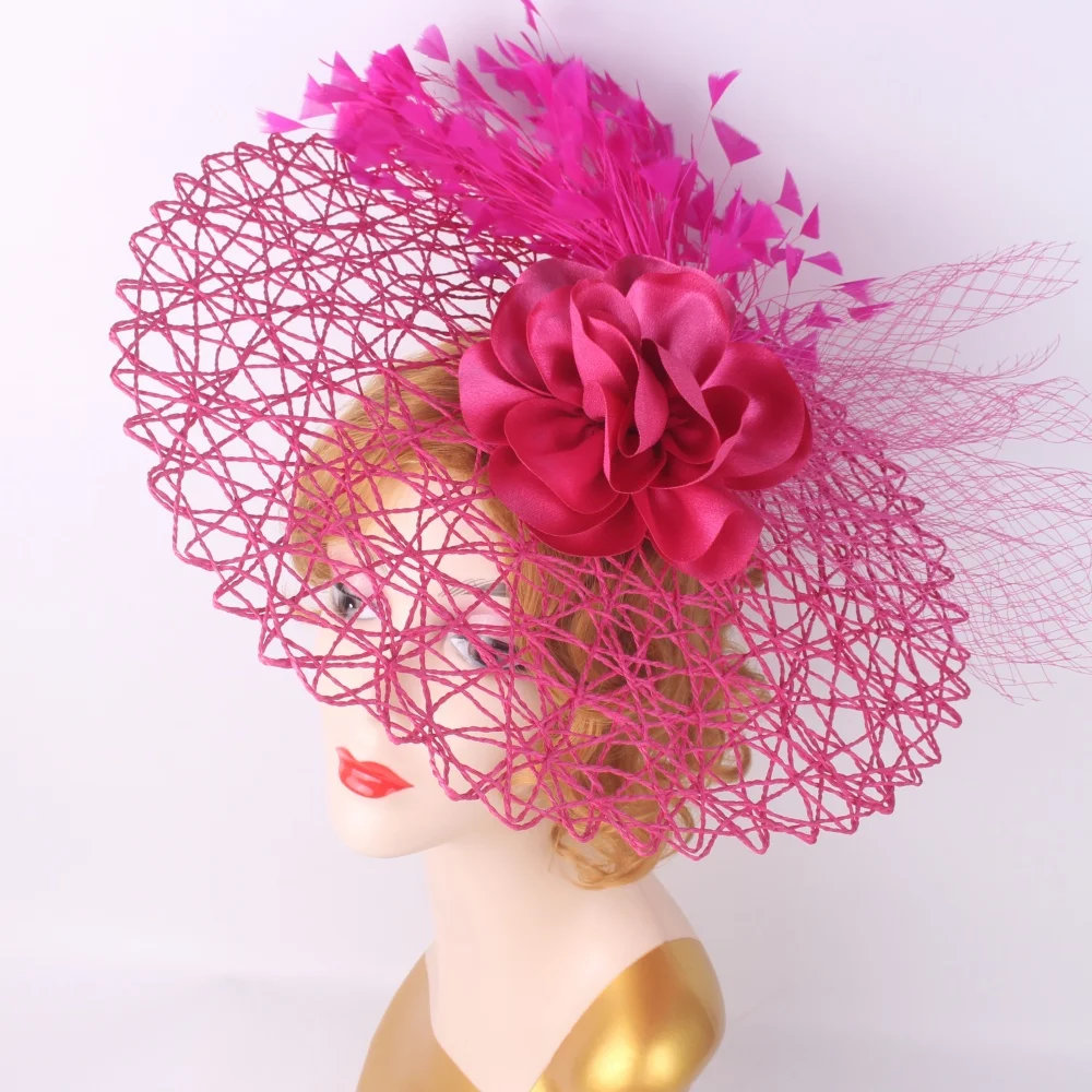 New Fascinator Wedding Headpieces Women Flower Headwear For Church Derby Hat Cocktail Fascinators Headband Bridal Pillbox Cap