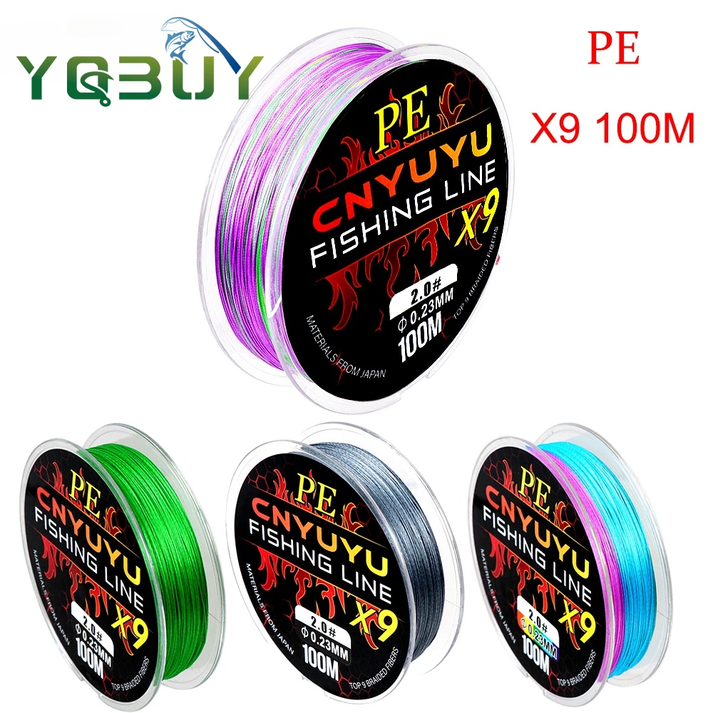 

X9 Strands Braided PE Fishing Line 100M Abrasion Resistant Braided Lines High Performance Super Smooth PE Fishing Line