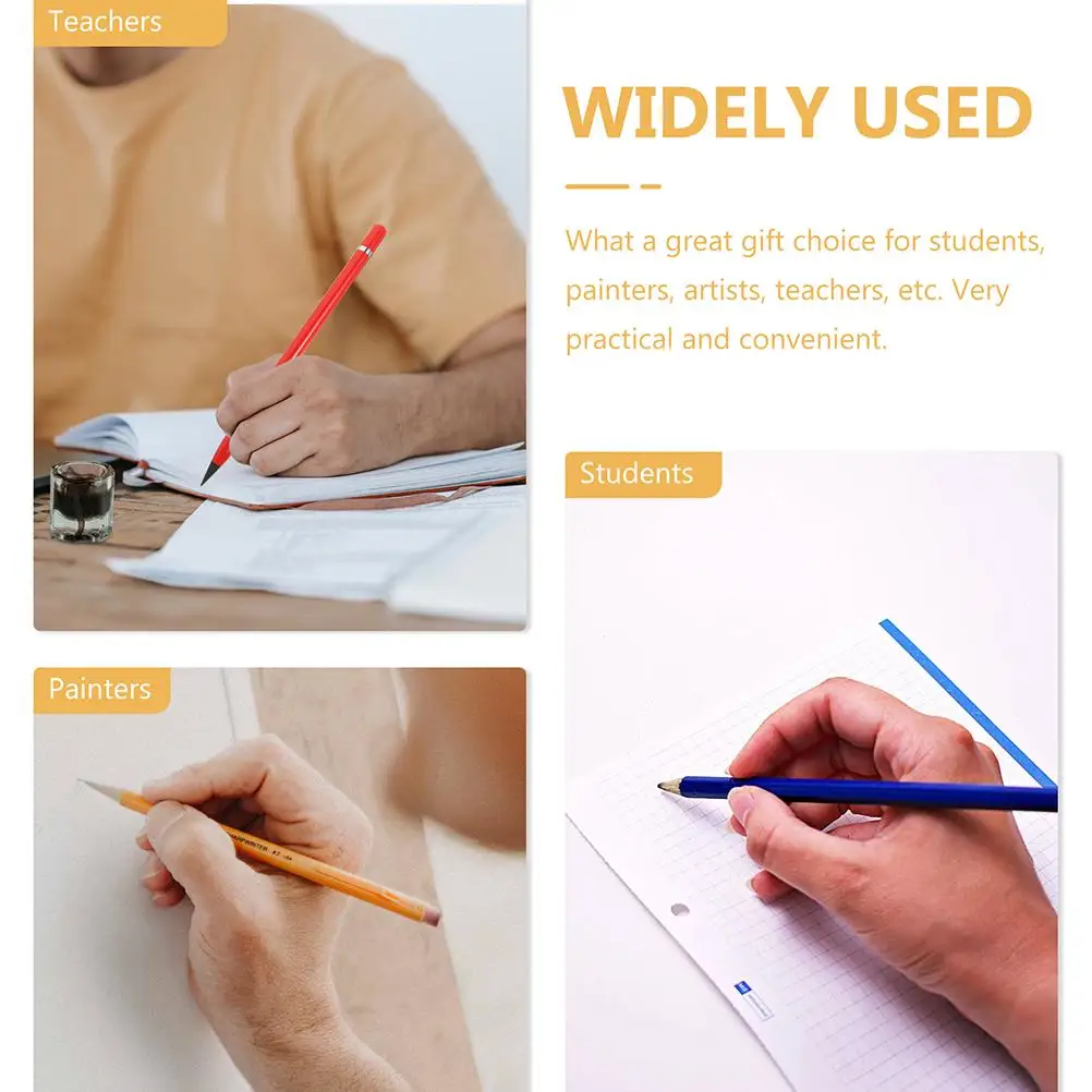 6 pçs lápis de desenho grafite eternidade pintura madeira sem tinta estudante criativo