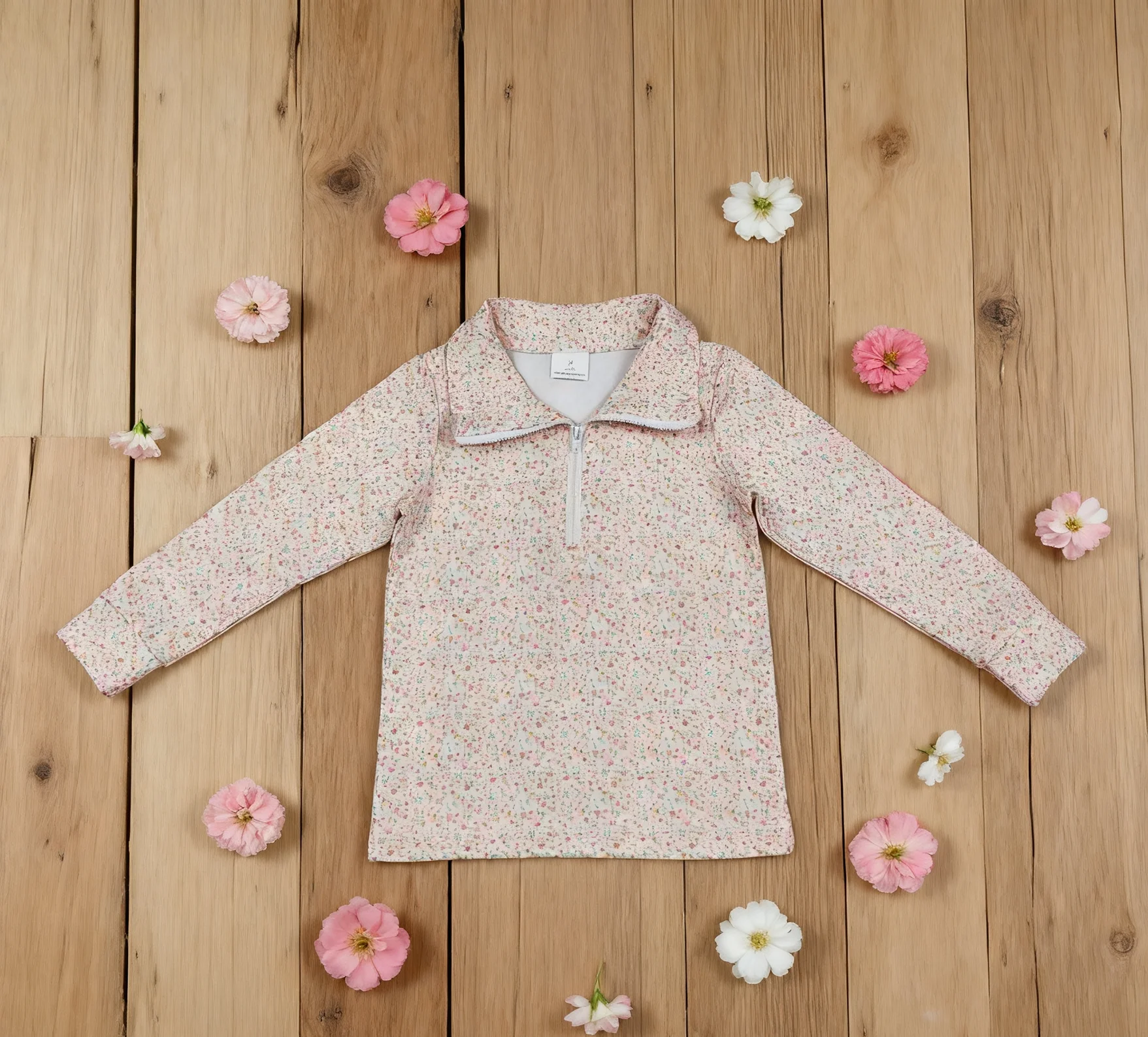 Z917-09 GT1145 ملابس بوتيك للأطفال بأكمام طويلة قميص بناتي للأطفال #1