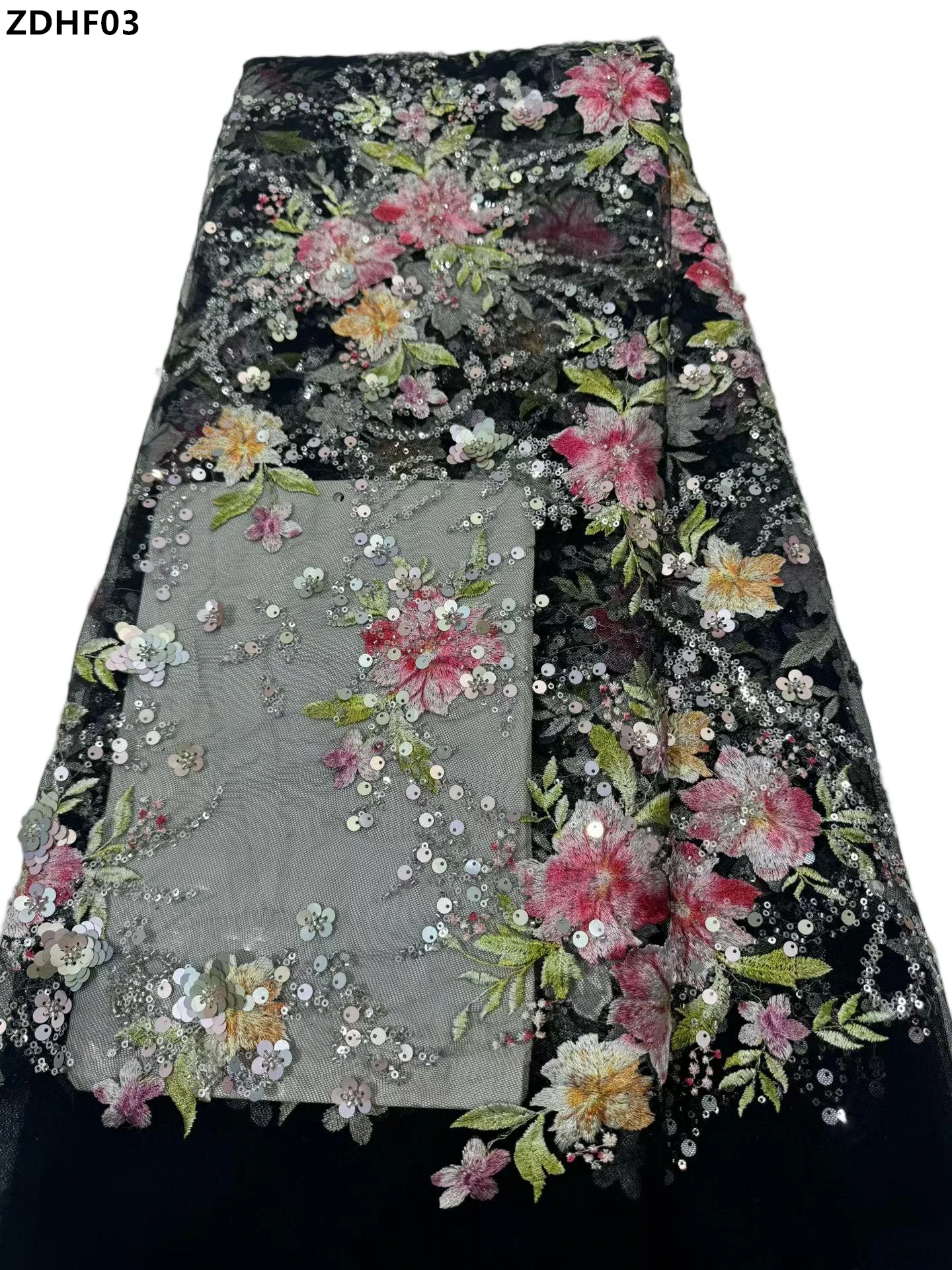 

Premium Cotton Sequin Lace Fabric Beads Sequins Tulle Material Nigerian African Lace Fabric French Tulle Lace Fabric For Wedding