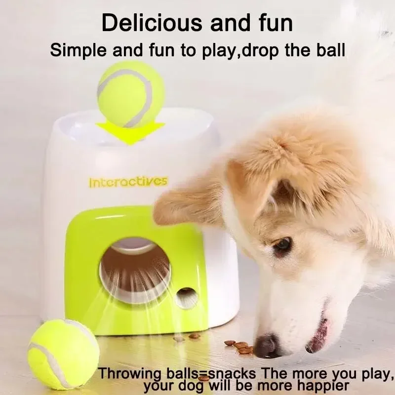 Interactive Automatic Ball Launcher for Dogs, Dog Tennis Ball Throwing Machine for Small, Medium Large Size Slow Feeder Toy