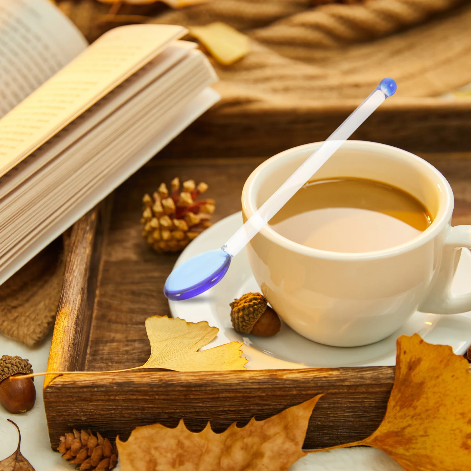 

6Pcs Glass Coffee Stirring Spoons Heat Resistant Mini Espresso Spoons Clear Glass Mixing Rods for Tea Coffee Dessert Beverages