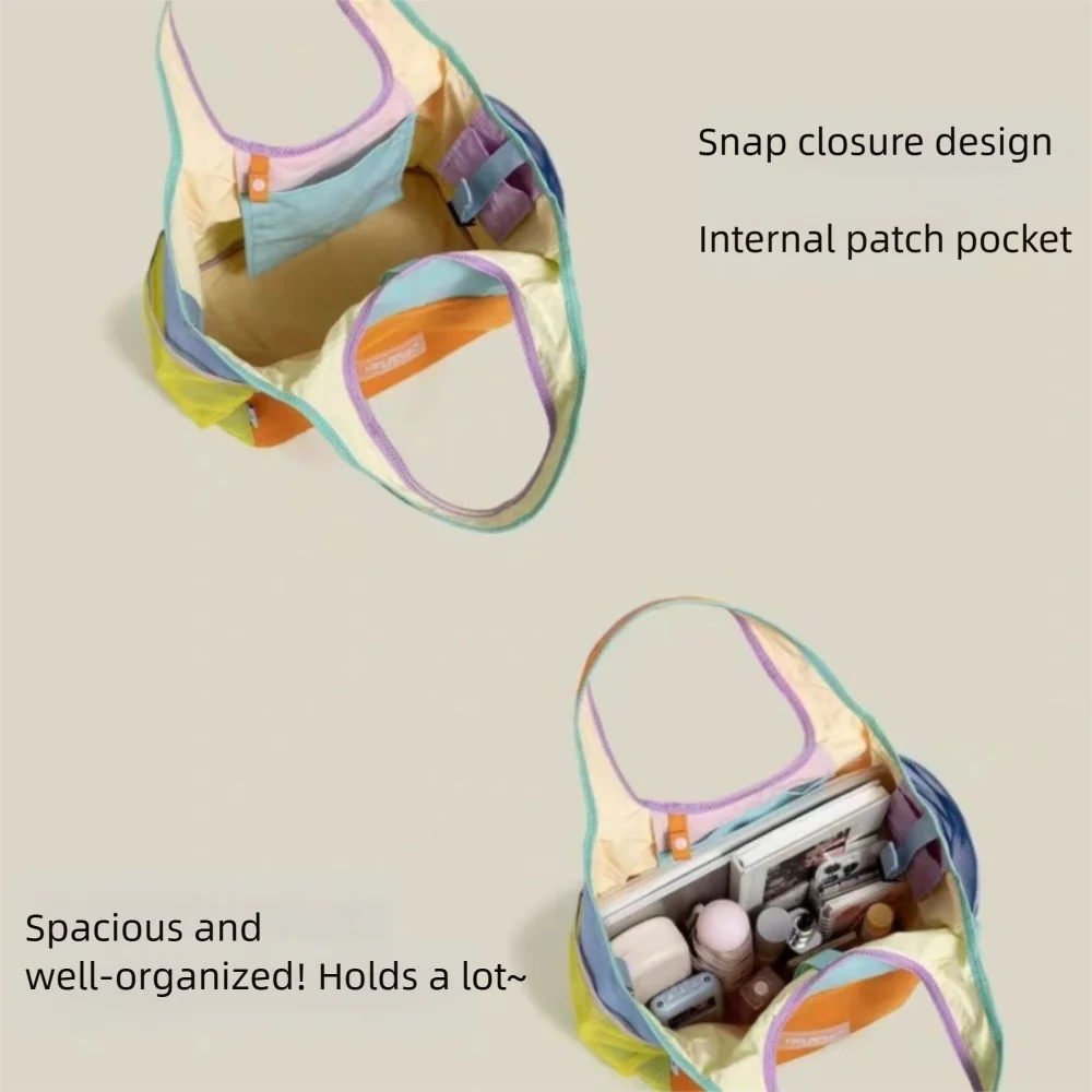 حقيبة حمل دوبامين جديدة حقيبة تخزين محمولة خفيفة للغاية حقيبة يد نايلون قابلة للطي حقيبة تسوق للنساء #4