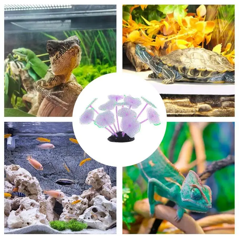Simulação de coral luminosa planta artificial decoração do aquário silicone ervas daninhas subaquáticas grama aquário decoração do tanque de peixes ornamento