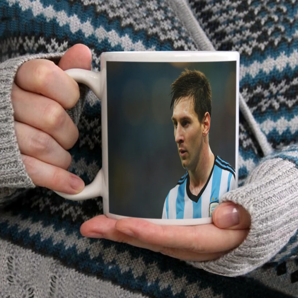 M-Messi Football Star 11oz Afternoon Tea Mug Multifunctional Ceramic Coffee Mug Porcelain Coffee Cup Drinking Cup