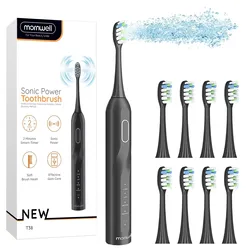 Electric Toothbrush for Adults 8 𝐁𝐫𝐮𝐬𝐡 𝐇𝐞𝐚𝐝𝐬 Sonic Electric Toothbrush with 40000VPM Deep Clean 4 Modes Rechargeable