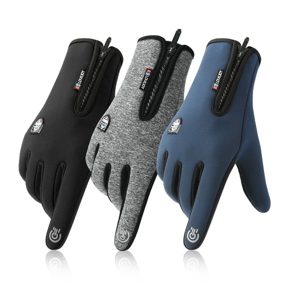 Windproof Cycling Long Finger Gloves Touch Screen MTB Bicycle Gloves Thermal Waterproof Warm Motorcycle Winter Gloves