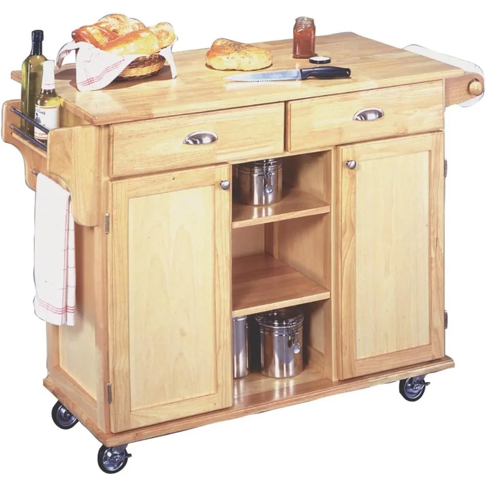 

Natural Kitchen Center by Home Styles（Style: 50" Cart）