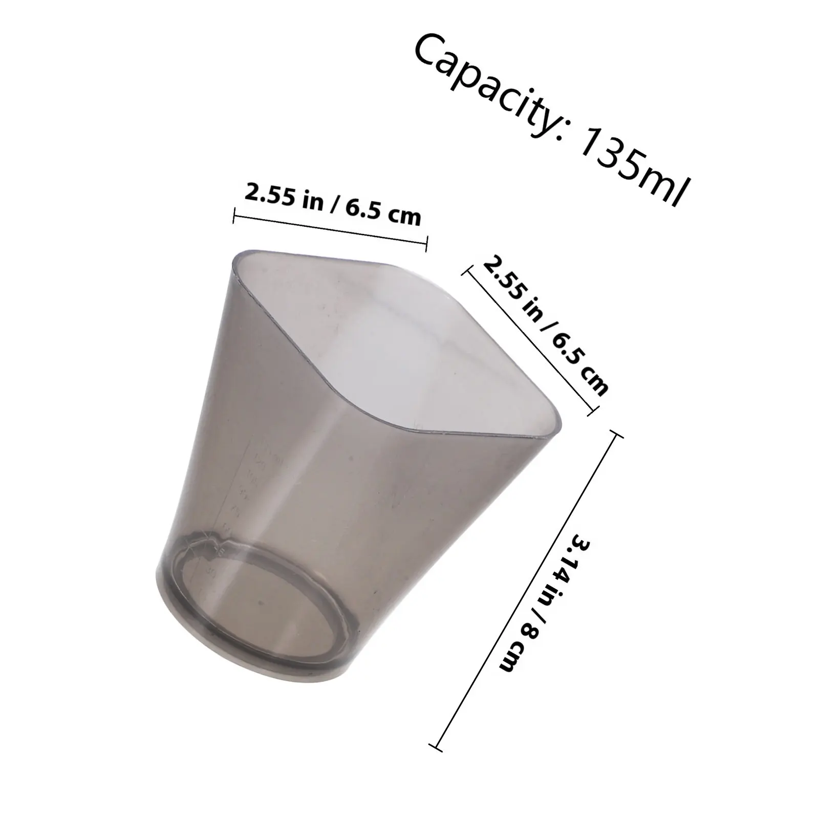 2Pcs Thickened Plastic Measuring Cup Clear Translucent Measure Cup Square Design Flat Base Stable for Home Kitchen Baking DIY