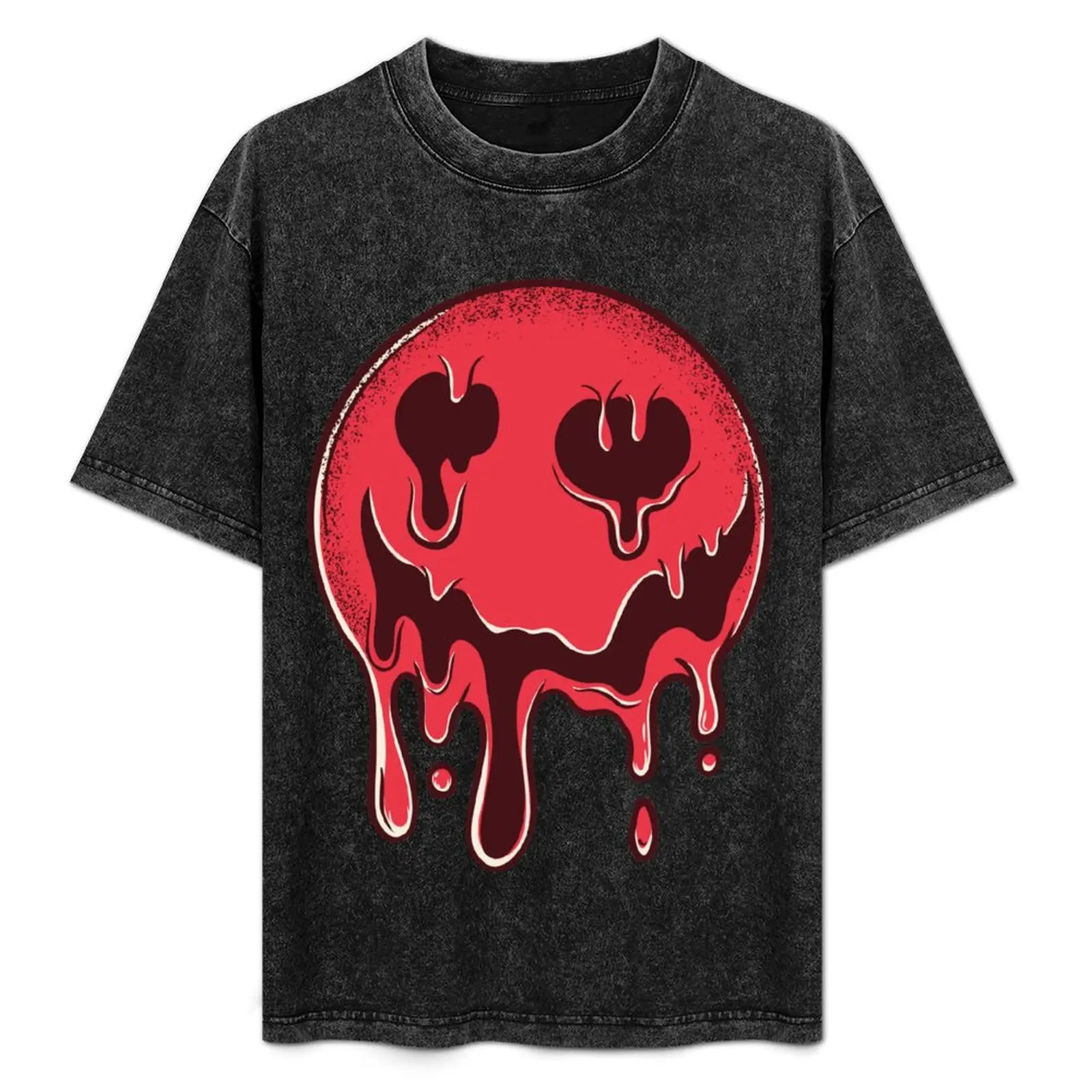 melting dark smiley T-Shirt anime figures topping Men's t-shirt