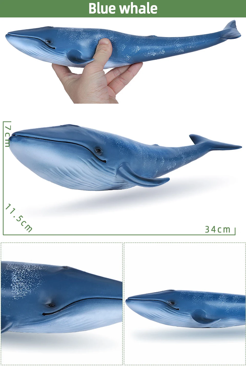 Big Size Soft Rubber Sea Life Simulation Action Figure Animal Model Toys for Children Kids Whale Figures Collection Educational