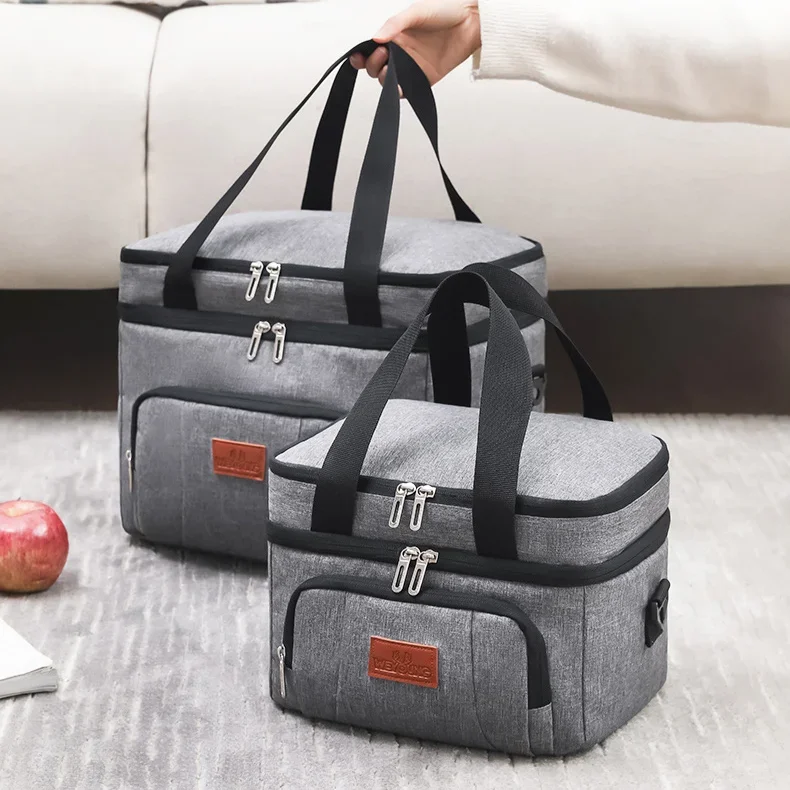 New Double Layer Insulation Bag Large Capacity Outdoor Ice Pack Convenient for Outings Picnic Bag Portable Office Lunch Bag