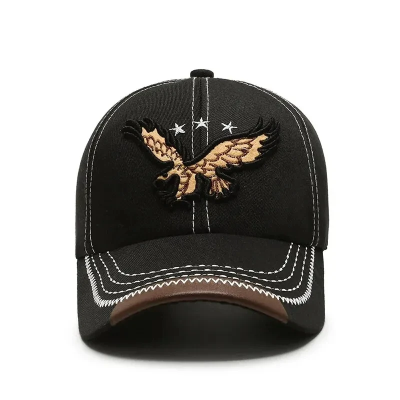 Hats Men's And Women's Four-Season Shade Baseball Cap Eagle Embroidery Korean Version Trendy Casual Couple Sunscreen Sun Hat