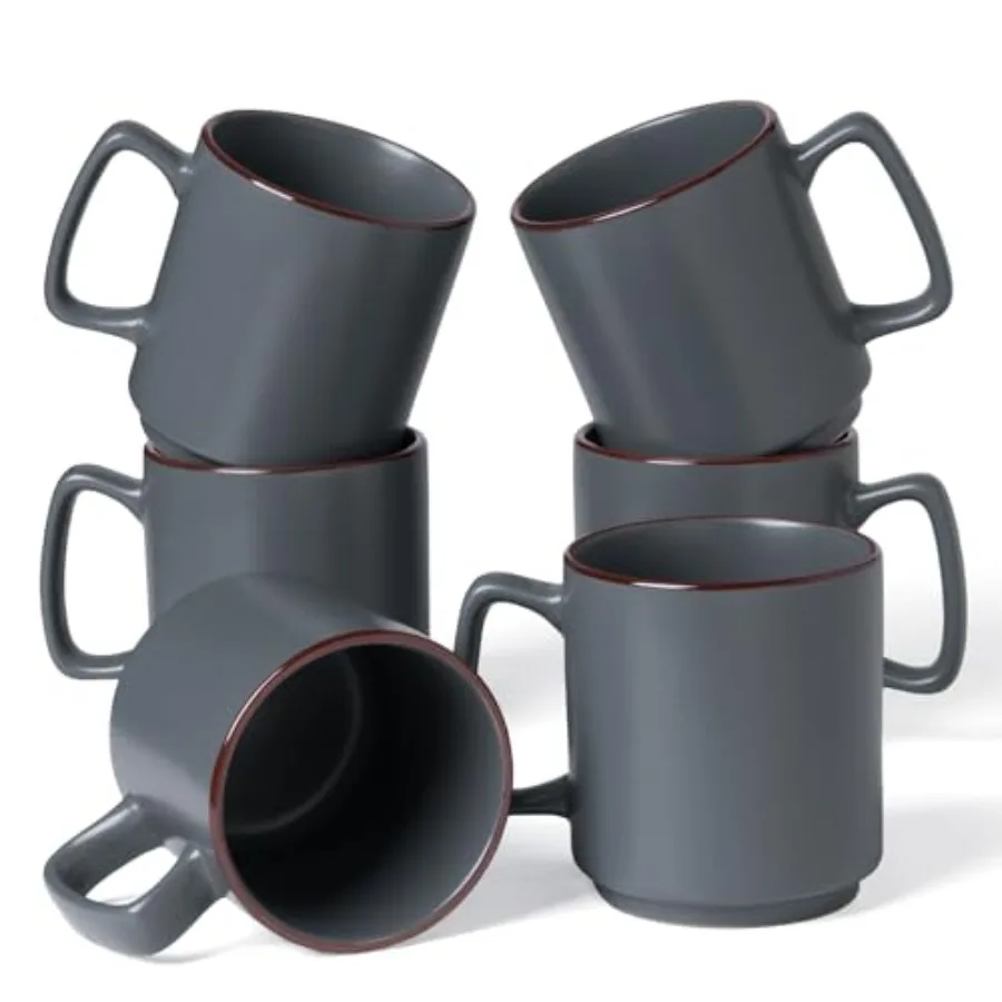 

Набор из 6 кофейных кружек Nebula, 14 унций, керамические кружки с ручкой для латте, чая, молока, капучино, какао