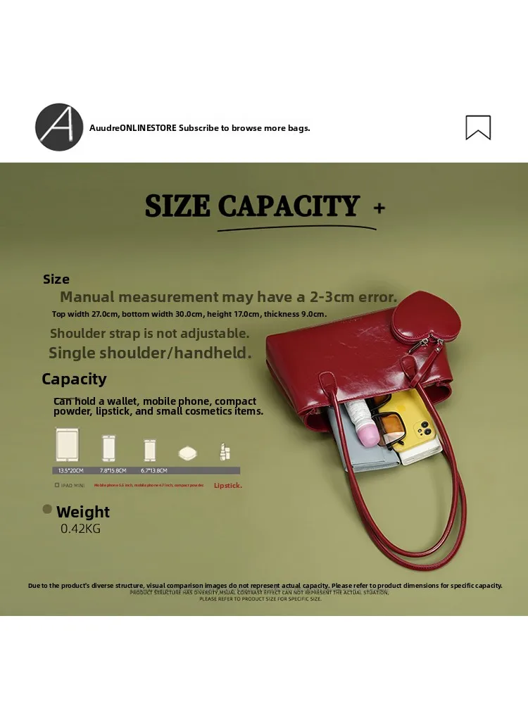 

Auudre Advanced Cus Quali Red Underarm Single oulder Commuter Bag Faionable Glossy Surface New 2025 Women's Handbag