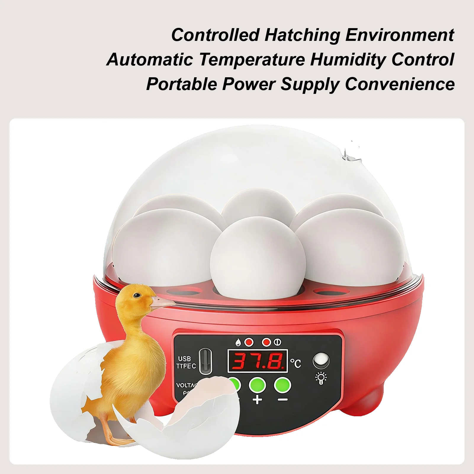 

Маленький инкубатор на 6 яиц с ручным переворотом, USB-зарядкой, для выведения птенцов, для птицы, для куриных яиц