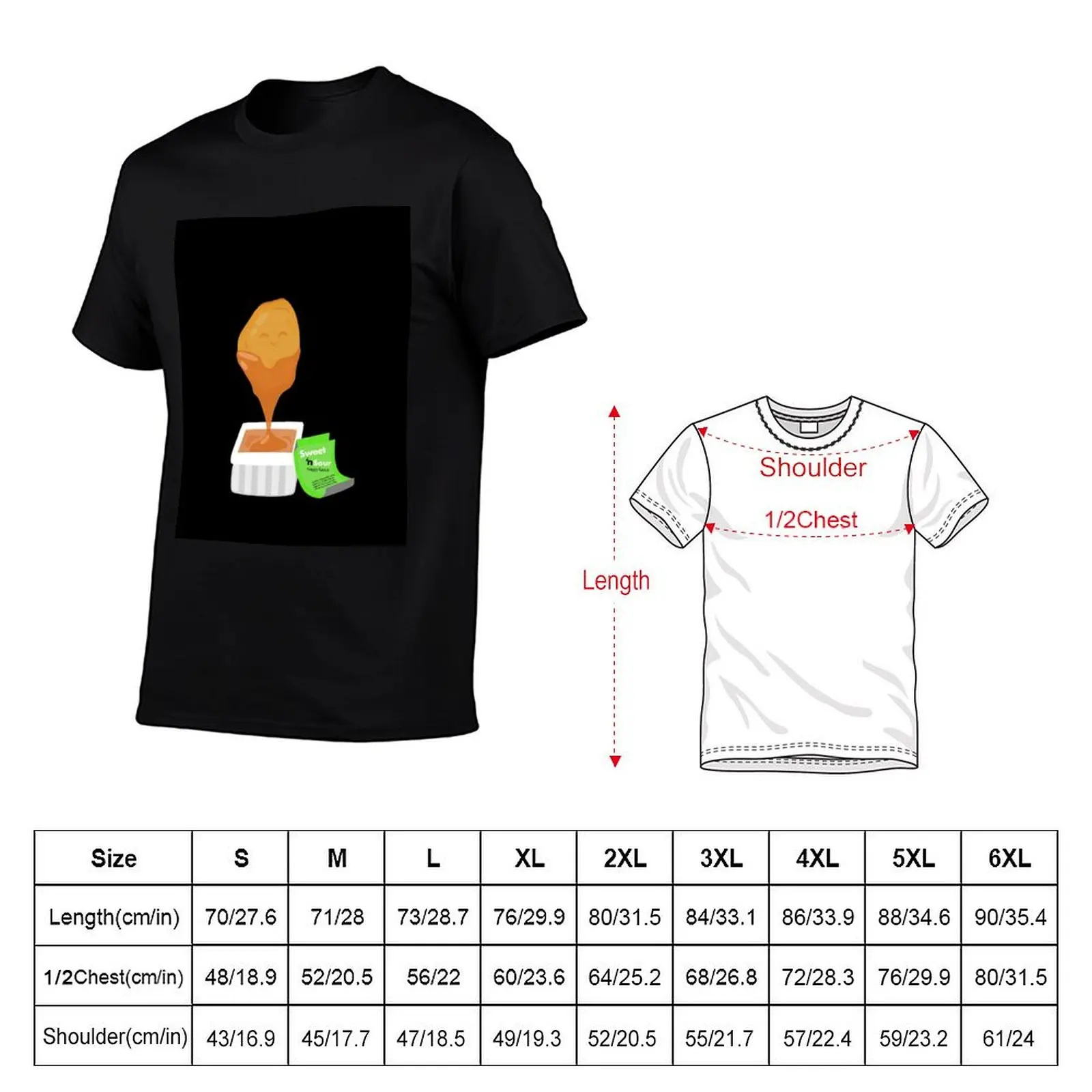Chicken nugget sweet n sour sauce T-Shirt Basic Simple Casual Short Sleeve Tee