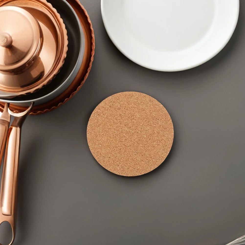 

25pcs Round Cork Coasters Self Adhesive Heat Insulation Anti-Slip Mats Shock Absorption Furniture Pads For Wood Glass Marble