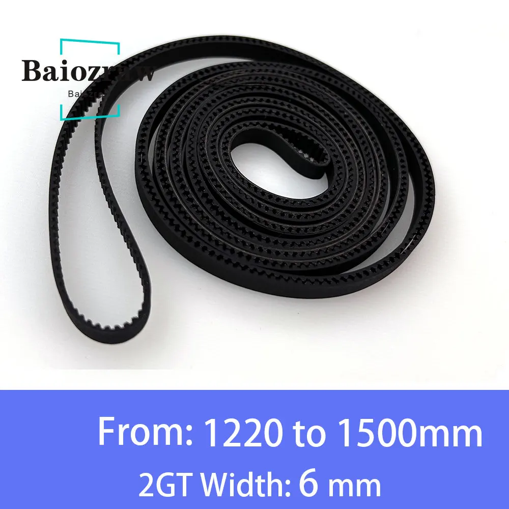 Piezas de impresora 3D GT2 6mm correa de distribución de goma de bucle cerrado 1220 1240 1250 1310 1324 1340 1350 1360 1434 1440 1474 1500 mm 2GT 1 Uds.