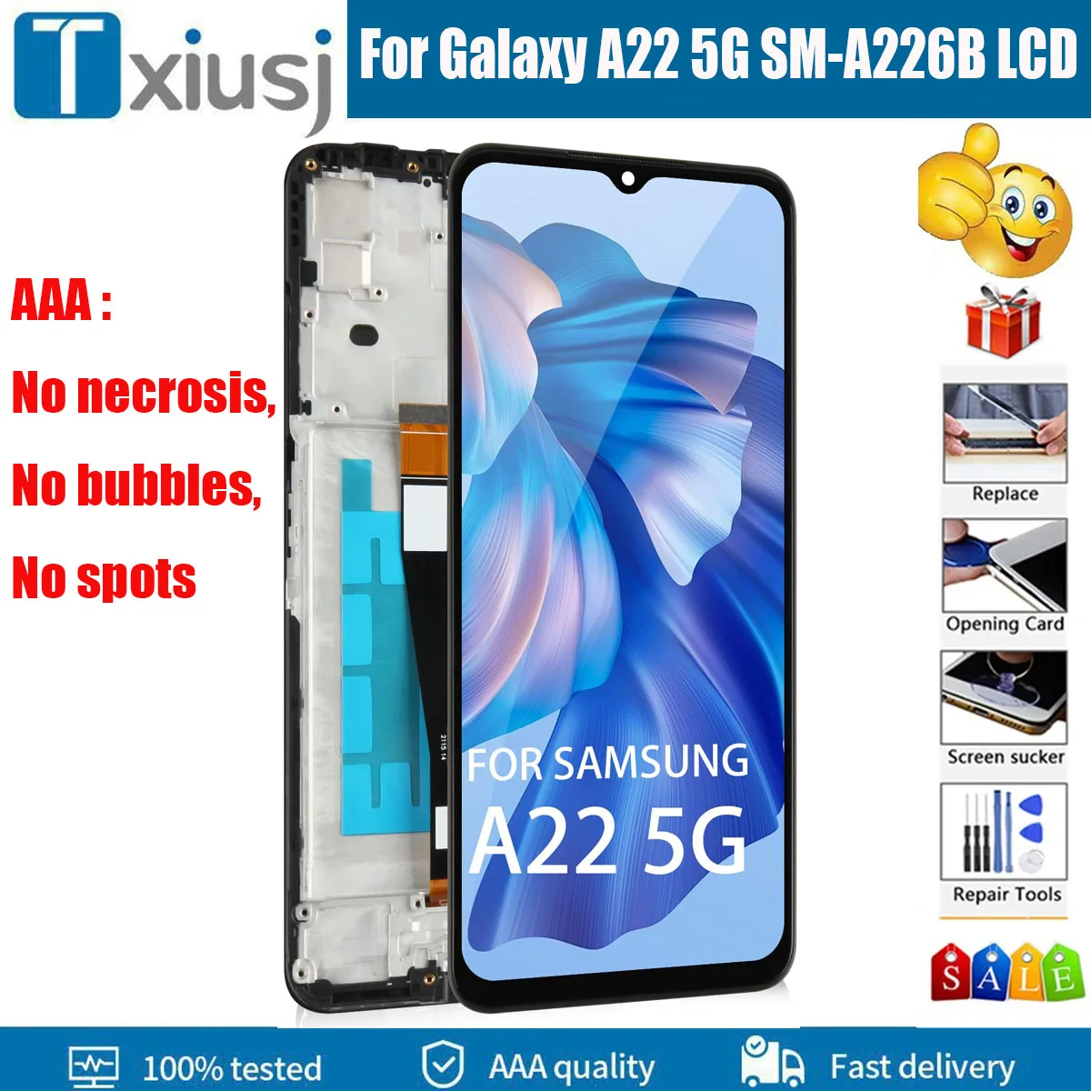 

6.6" OLED For Samsung Galaxy A22 5G A226 SM-A226B SM-A226B/DS LCD Display Touch Screen Digitizer Assembly For Samsung A22 4G LCD