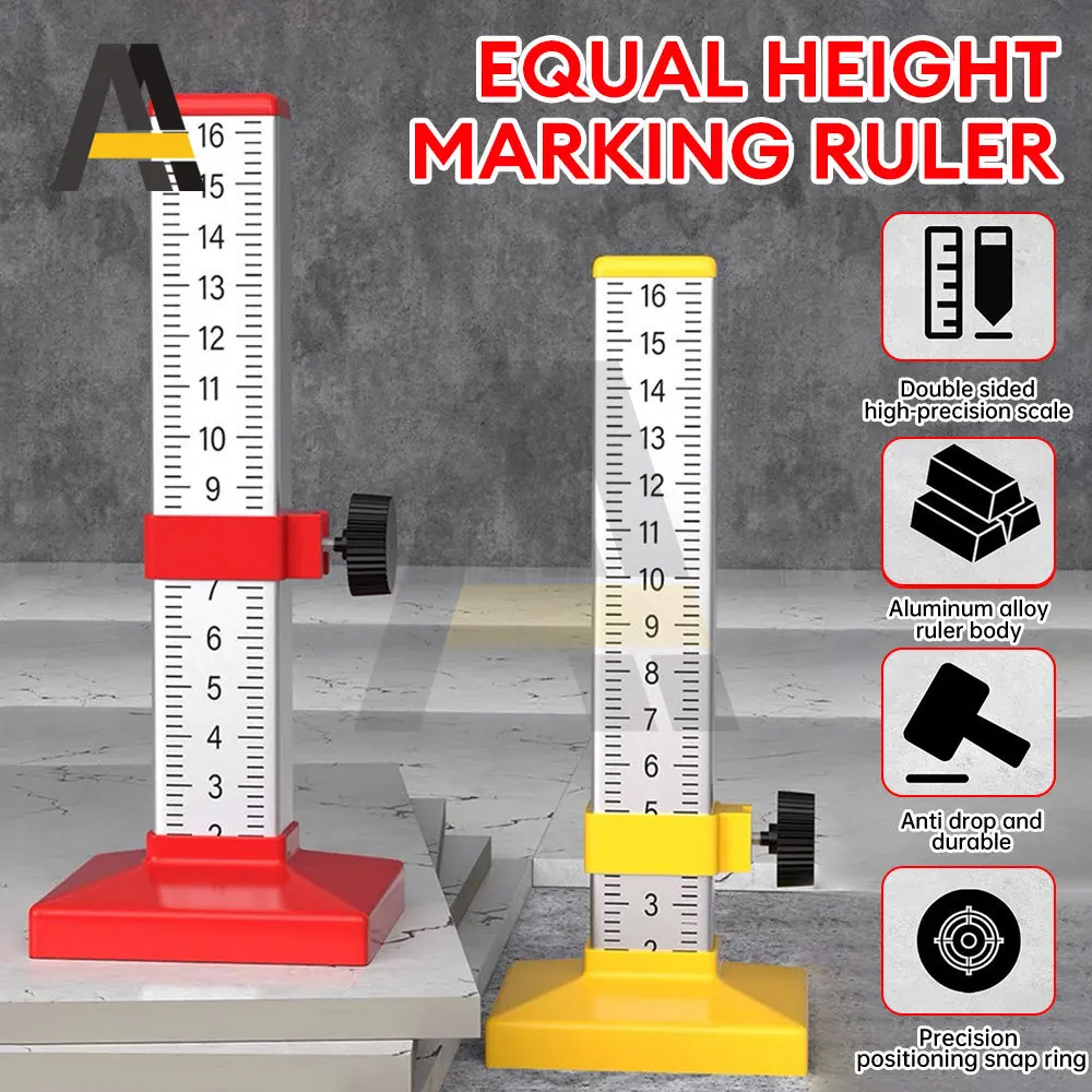 Woodworking Equal Height Ruler Upgraded Positioning Adjustable Clasp Horizontal Elevation Rulers Ceramic Tile Home Hand Tool