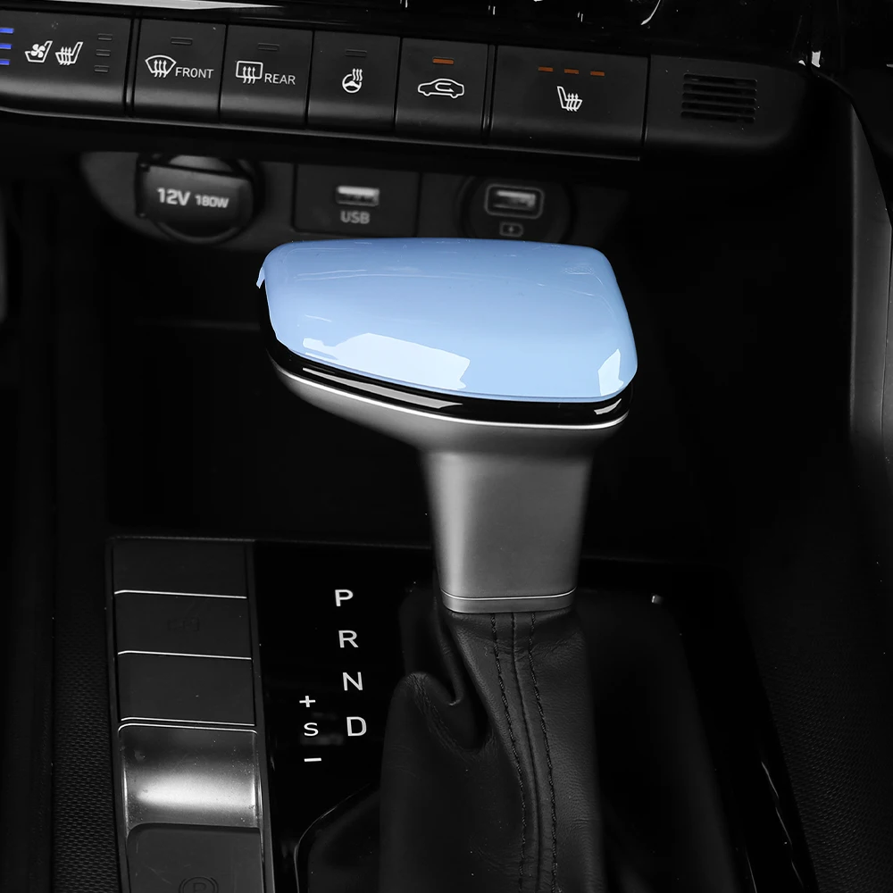 Rote Carbonfaser-Stil Schaltknauf-Abdeckung Zierleiste Innenraum-Zubehör für Hyundai Elantra CN7 N 2021-2025 LHD RHD – Detail 6