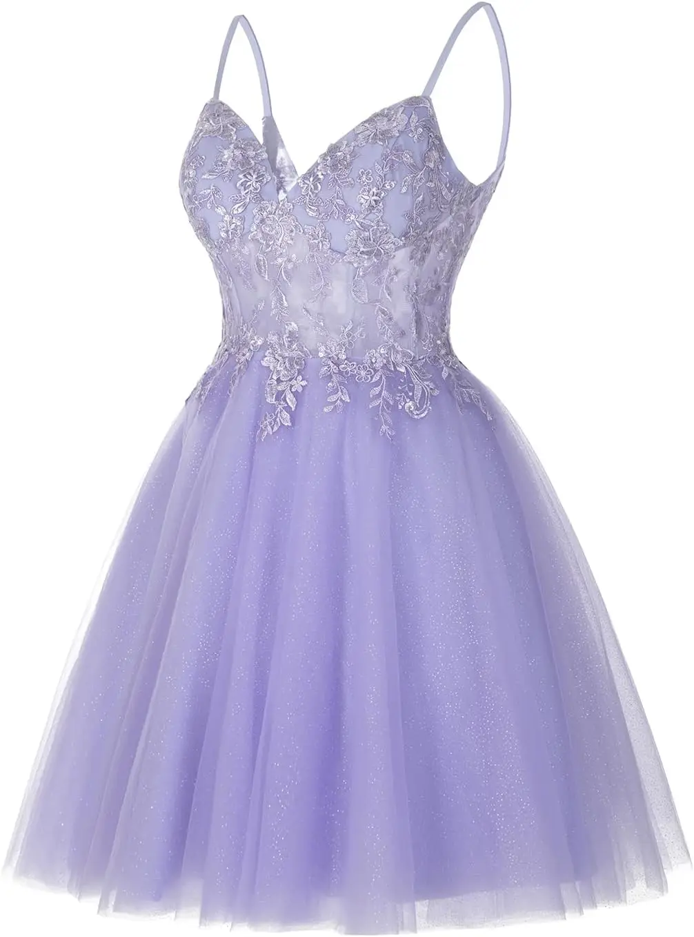 Korte kanten bloemen homecoming-jurken voor tieners Sparkly tule illusie galajurk boven de knie, mini-galajurken