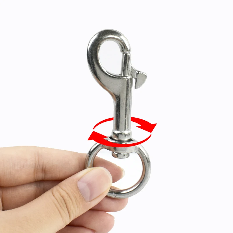 

1-5Pcs Stainless Steel Hook Buckles Bag Strap Dog Collar Metal Single Ended Clasp Keychain Carabiner DIY Hardware Accessories