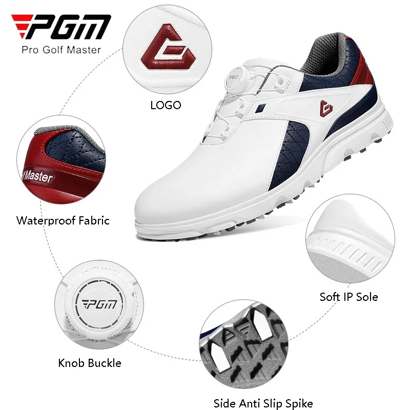 Pgm Mannelijke Ademende Fitness Golf Sneakers Mannen Rubberen Zool Anti-Slip Sportschoenen Snel Vetersluiting Waterdicht Trainingsschoeisel