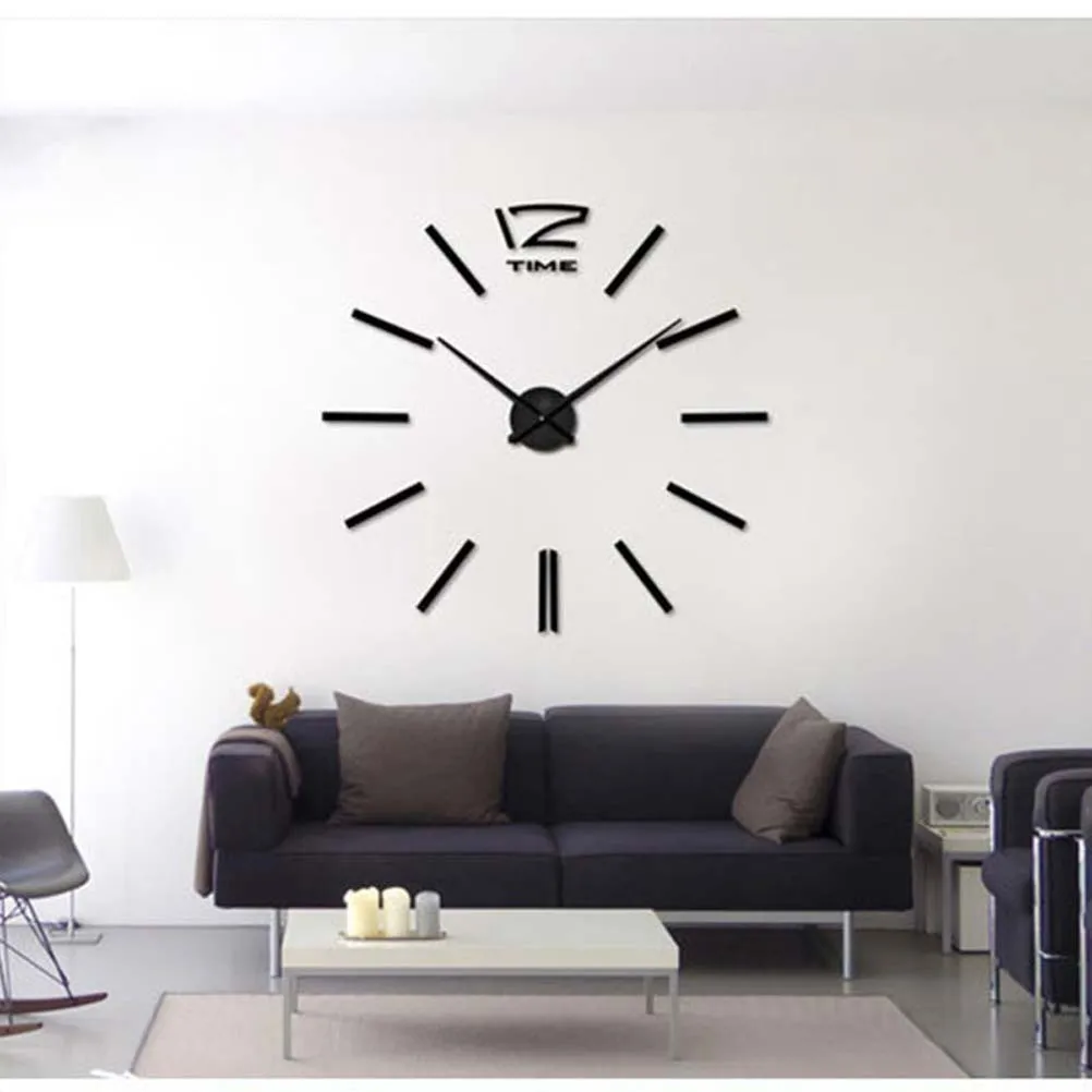 

1Pcs Acrylic Frameless Mirror Wall Clock Silver Modern Design for Office Living Room DIY Decoration Hanging Silent Sweep Clock