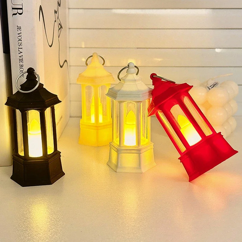 Retro Portable Lantern Energy-saving Glare Free Shatterproof Battery Powered Flickering Candle Light Xmas Halloween Party Decor