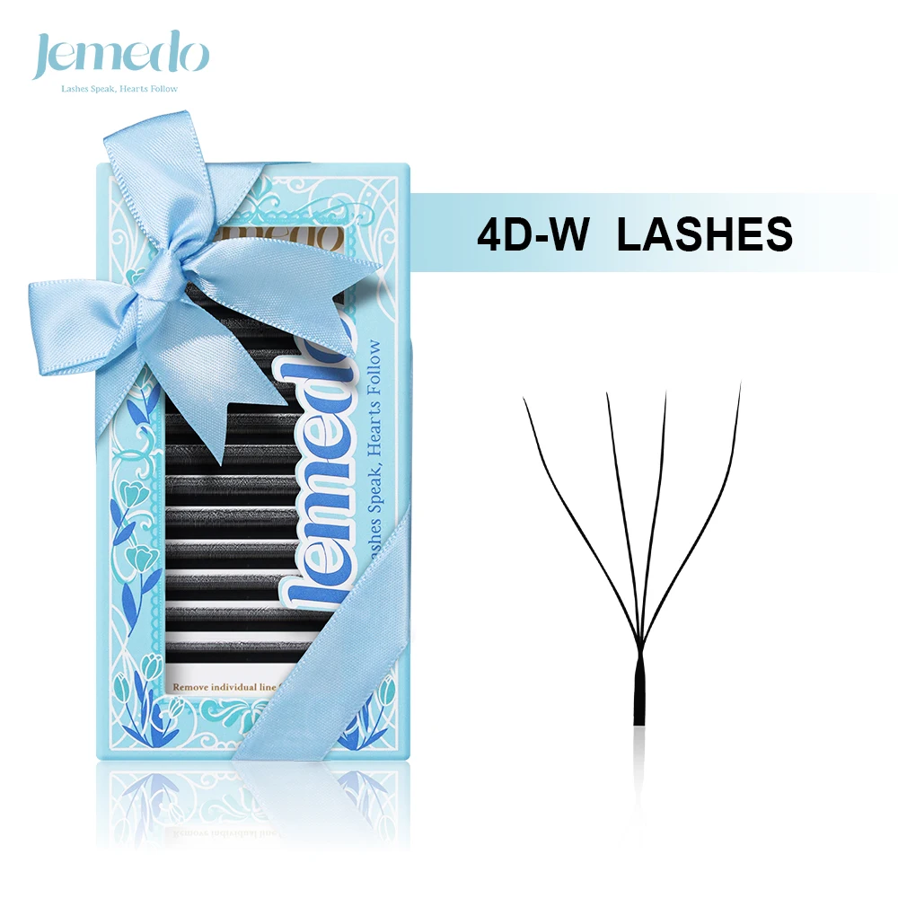 

JEMEDO 4D W-Shape Lash Extensions 0.07mm Eyelash Extension Natural Premade Volume Fans C/D/M Curl Lashes For Beauty Eye Makeup