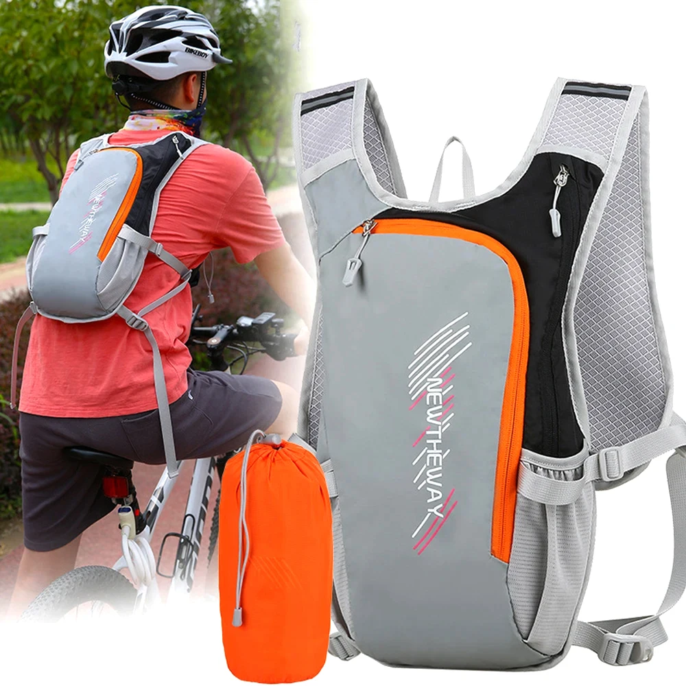 Lightweight Insulated Waterproof Hydration Backpack w/ Bladder, Reflective Stripes for Running, Hiking, Cycling, Camping, Unisex