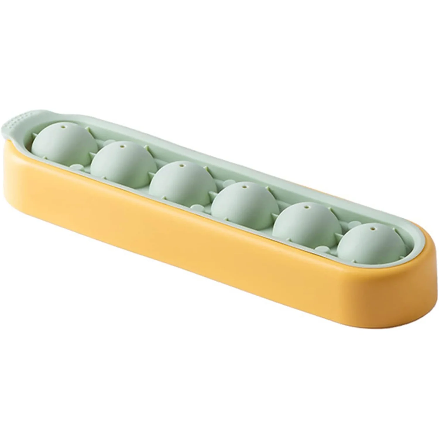 Ice Ball Maker Leak-proof Strong Construction Wide Application Ice Cube Tray for Party Yellow