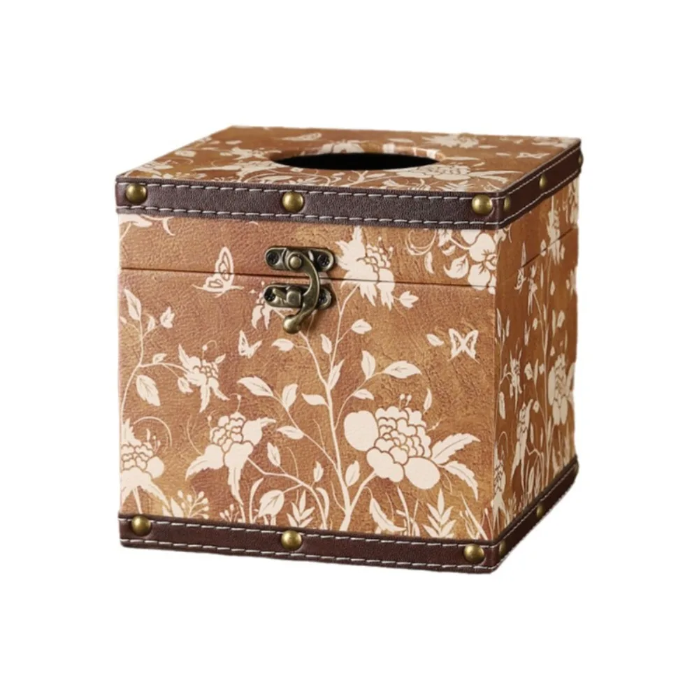

Durable Luxury Wooden Tissue Box Exquisite Square Storage Box Multi-Purpose Large Capacity Luxury Napkin Box Office Decoration