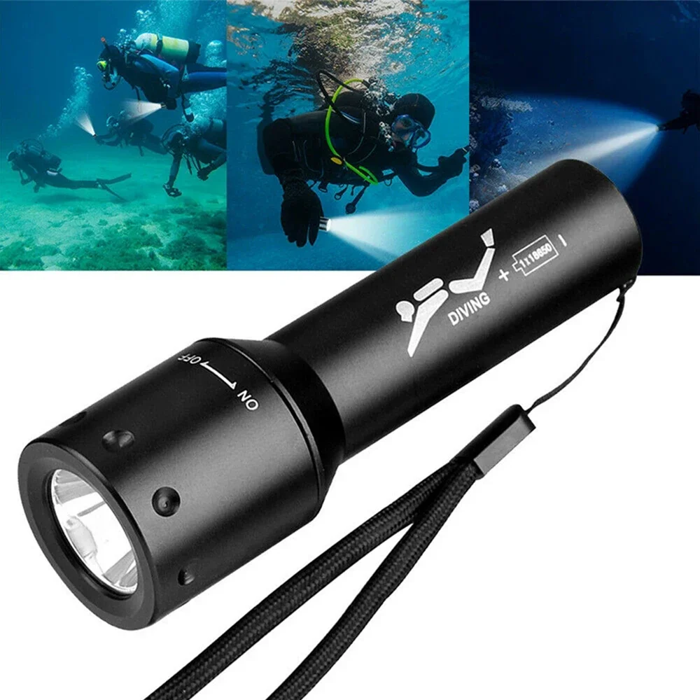 

Scuba Diving Flashlight Dive Torch High Lumen Waterproof Underwater LED Submarine Lights for Under Water Deep Sea Cave at Night