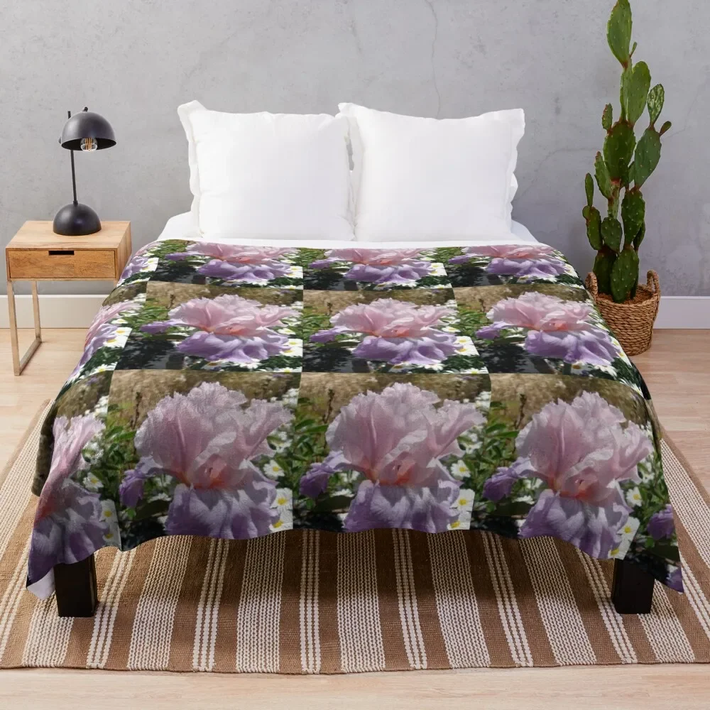 

Purple Iris Flower Throw Blanket Single For Sofa Thin Blankets