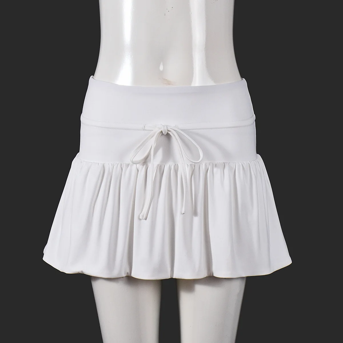 단색 여성용 섹시한 탄력 스트랩 퍼프 스커트 여성용