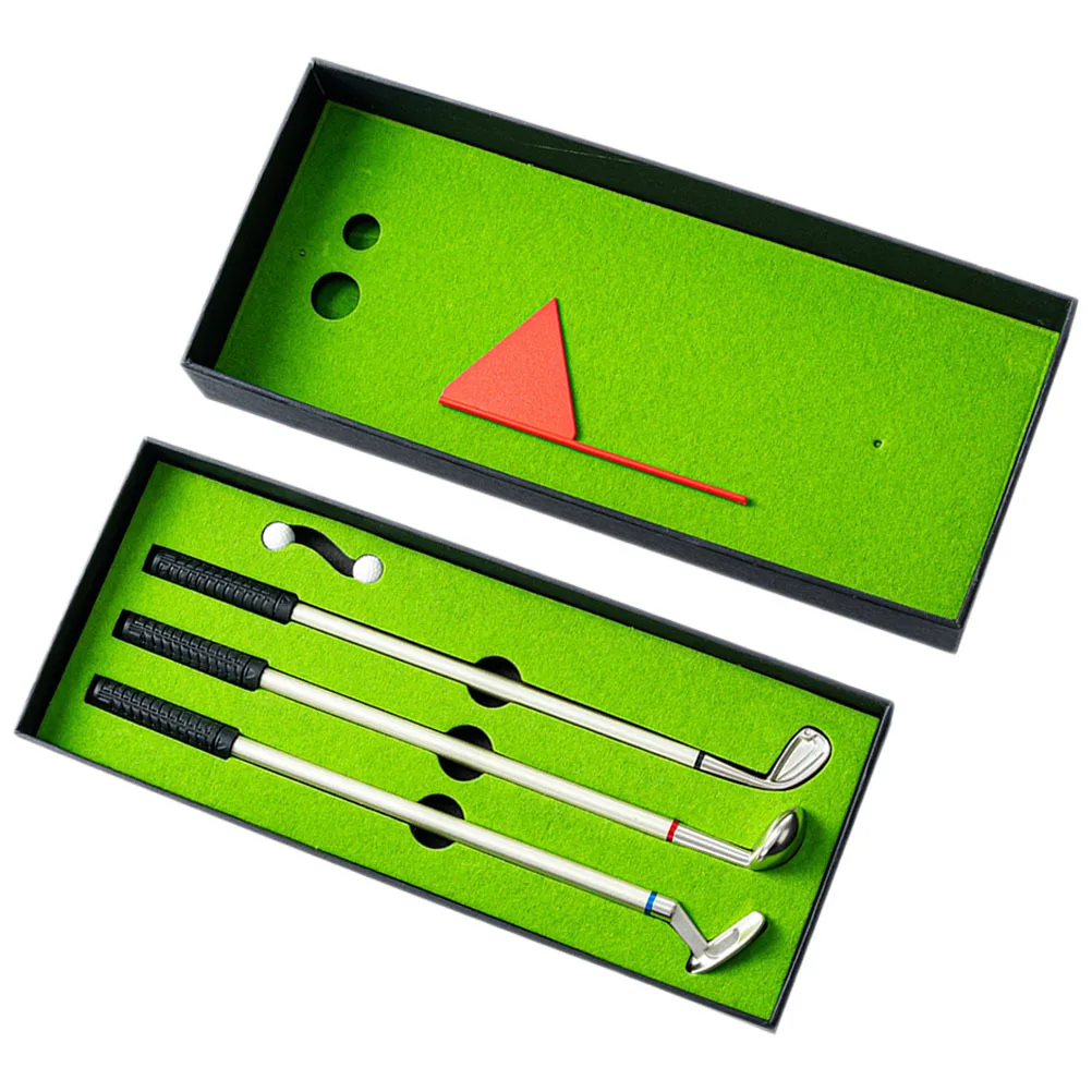 1Set Golf Clubs Stift Dekorative Metall Kugelschreiber Set Spaß Desktop Golf Spiel Golf Club Geschenk Desktop Golfplätze Stifte