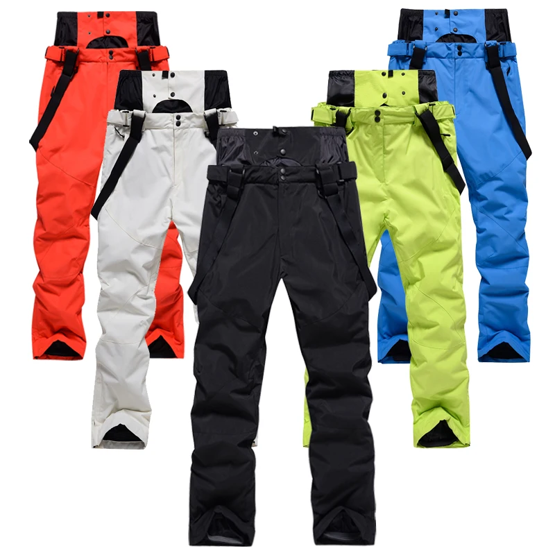 High Quality Large Size Ski Pants Men\'s -30 Temperature Windproof Waterproof Warm Snow Trousers Winter Ski Snowboarding Pants