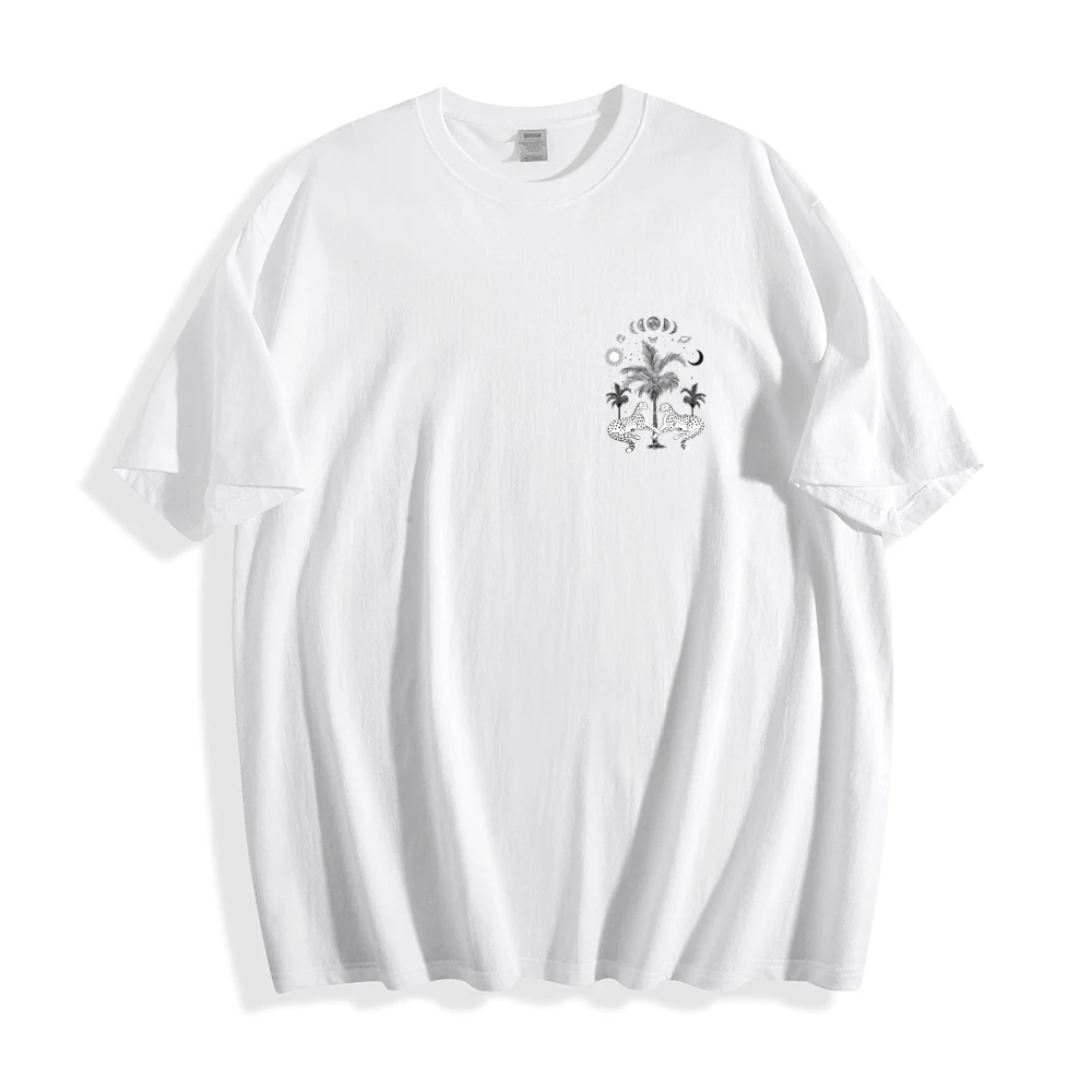 T-shirt estiva da donna Plam e T-shirt grafiche leopardate T-shirt casual a maniche corte in cotone Abbigliamento donna